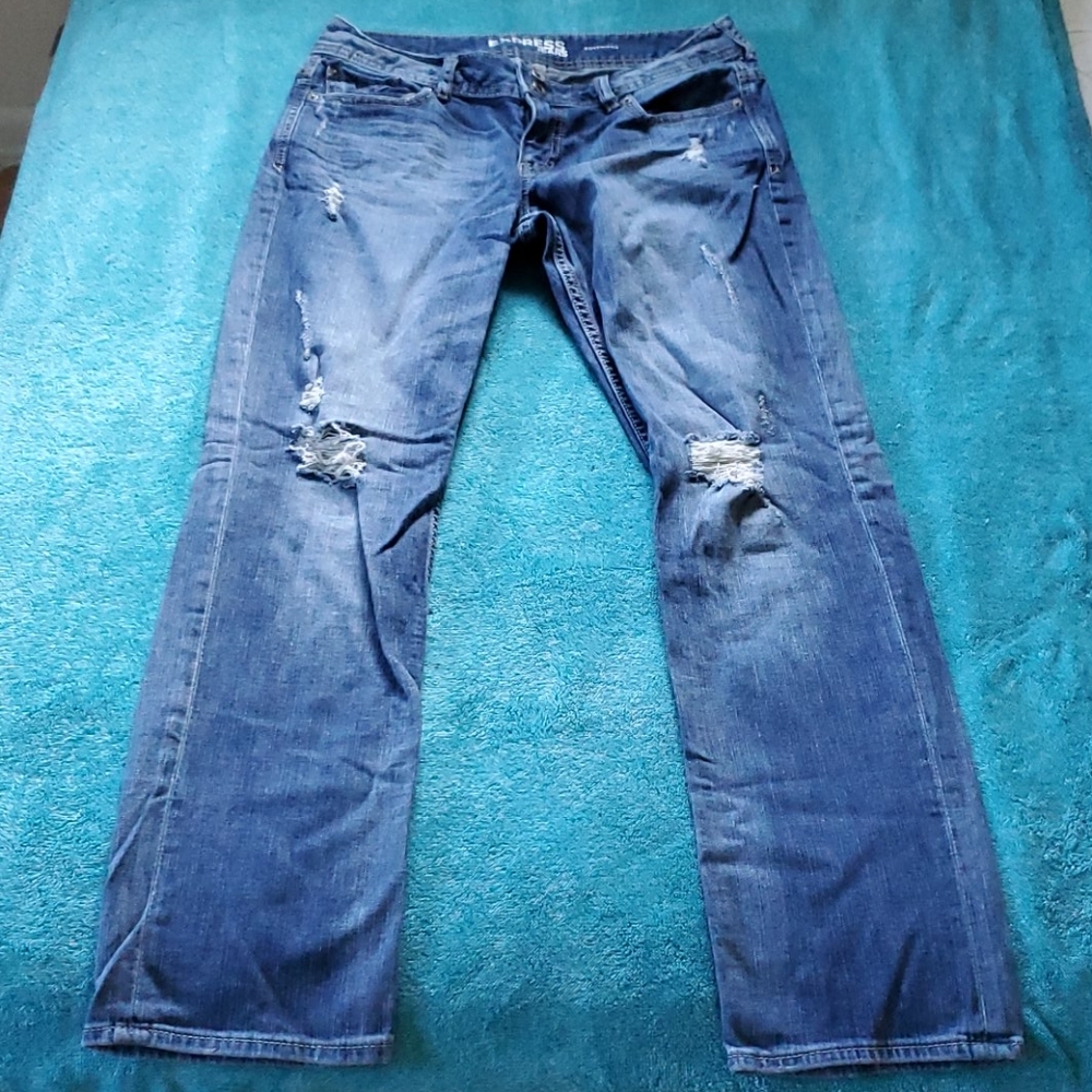 Express Distressed Boyfriend Jeans